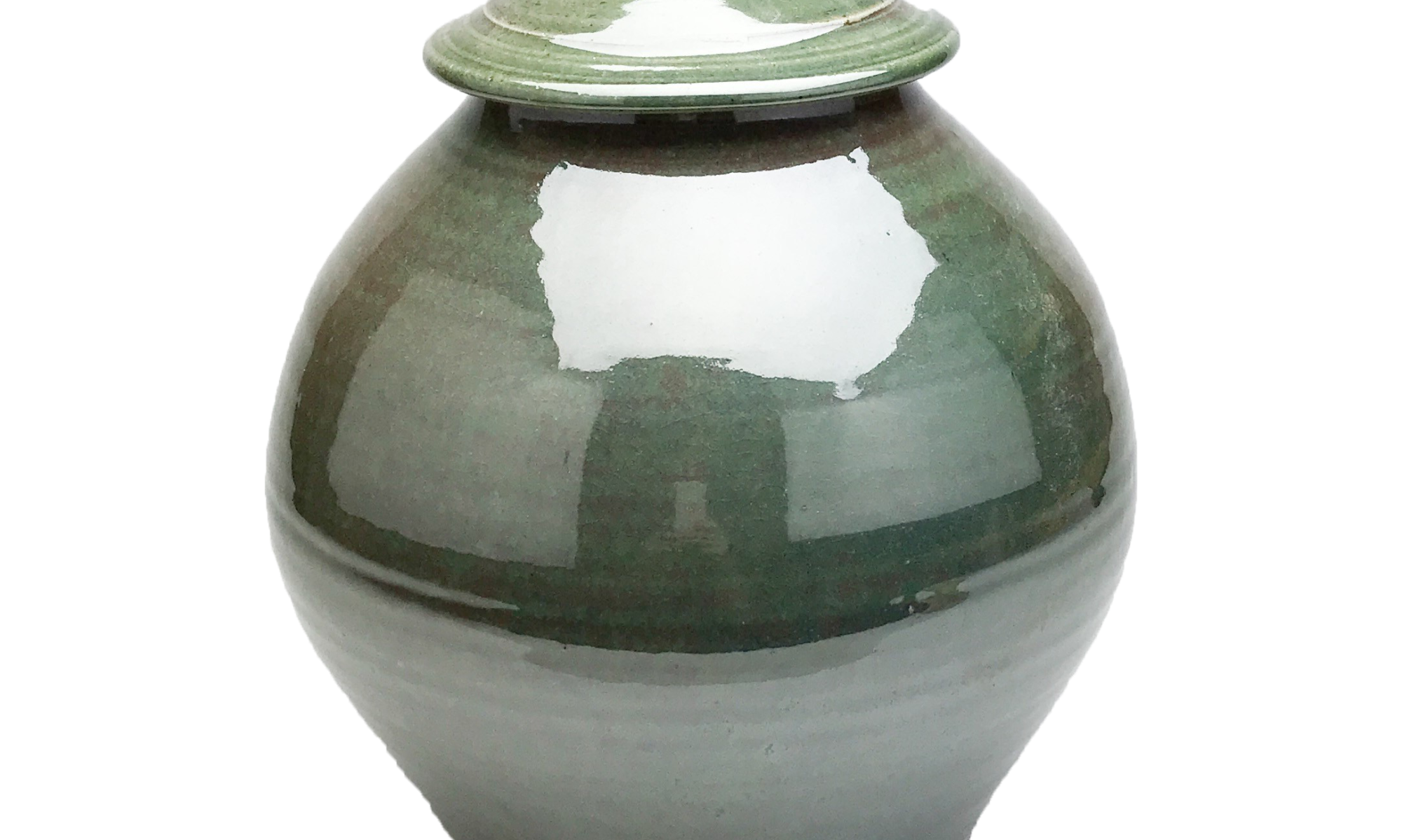 Handmade-Stoneware-Urn-Glossy-Green-Kent-Harris-KH-PG-URN-1
