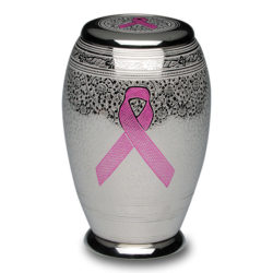 Pink Ribbon Brass and Nickel Cremation Urn – Adult -B-9967-A