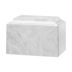 Tuscany Cultured Marble Urn White Carrera - Adult - CM-T-WHITE-CARRERA-A