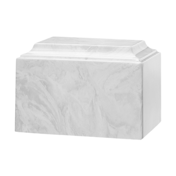 Tuscany Cultured Marble Urn White Carrera - Adult - CM-T-WHITE-CARRERA-A