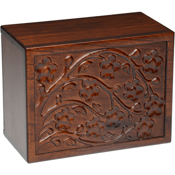 Cherry Blossom Wooden Urn Box (Large Size)