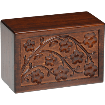 Cherry Blossom Wooden Urn Box (Small Size)