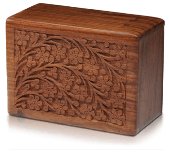 Rosewood Urn with Hand-Carved Tree of Life (Extra Large Size)