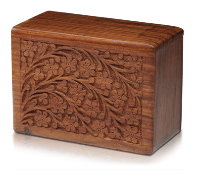 Rosewood Urn with Hand-Carved Tree of Life (Large Size)