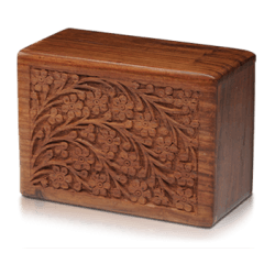 Rosewood Urn with Hand-Carved Tree of Life (Medium Size)