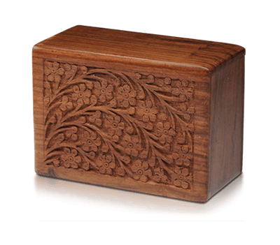 Rosewood Urn with Hand-Carved Tree of Life (Medium Size)