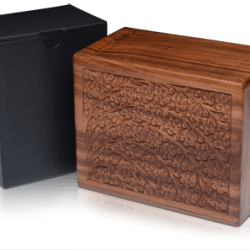 Rosewood Urn with Hand-Carved Tree of Life (Temporary Container)