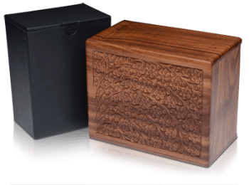 Rosewood Urn with Hand-Carved Tree of Life (Temporary Container)